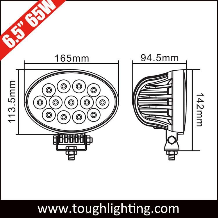 Agriculture Lights 6.5 Inch 65W Oval LED Tractor Headlights