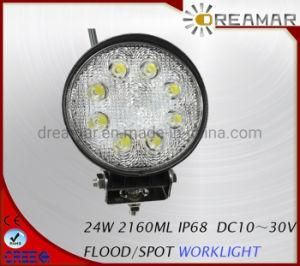 2160lm 24W Pi68 LED Work Light for SUV 4X4 Offroad Truck
