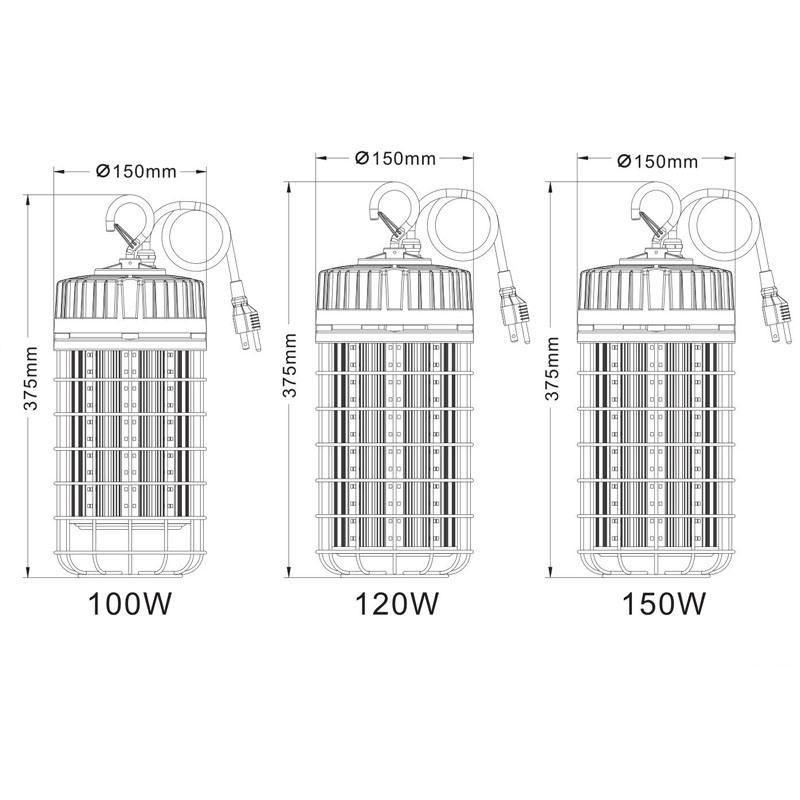 130lm/W 5000K Replacement 300HPS 100W Rechargeable Magnetic LED Work Light