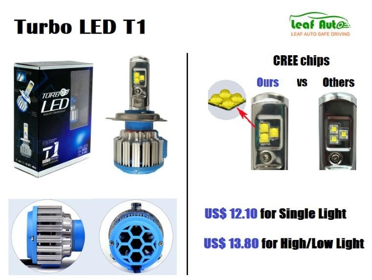 T1 Car LED Headlight CREE 50W 8000lm Turbo LED