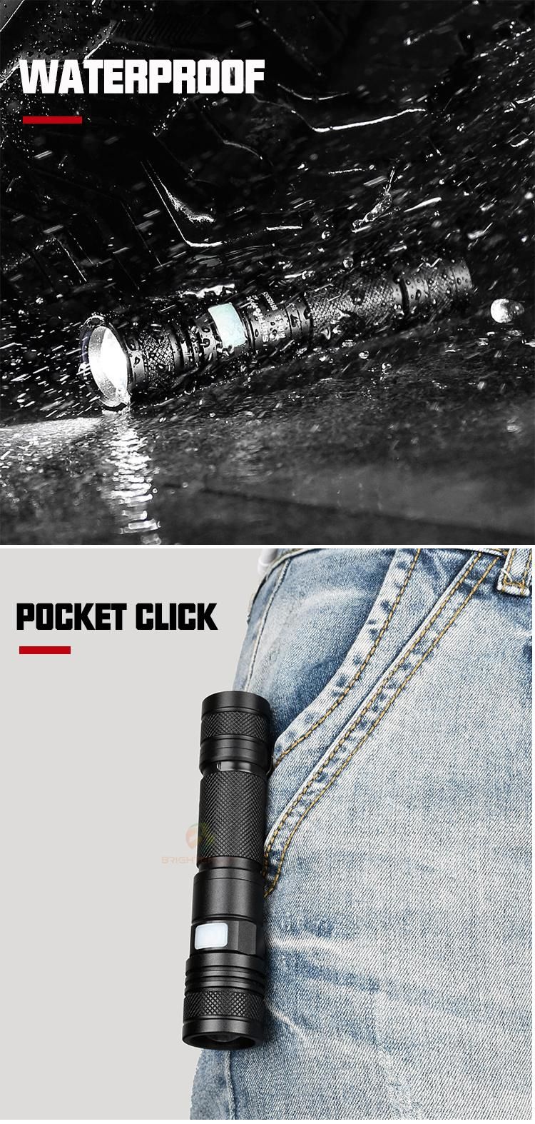 High Power Tactical Flashlight Mini Linterna De LED Zoomable Waterproof Portable Rechargeable Torch Light
