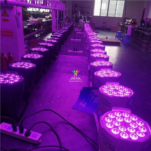 Professional Stage 18X18W RGBWA UV LED PAR Can Lights for Weddings