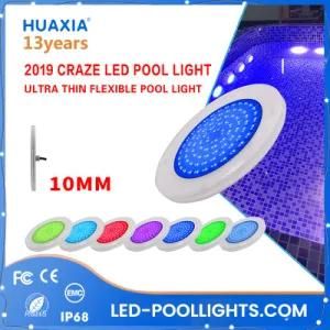 IP68 Waterproof LED Lamp Private Mould Super Slim 8mm 6W Flexible Flat LED Swimming Pool Light