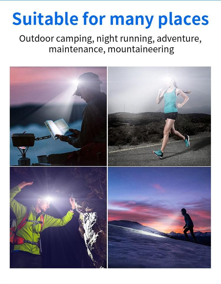 Rechargelable LED Headlamp with Sensor Headlight and Flashlight