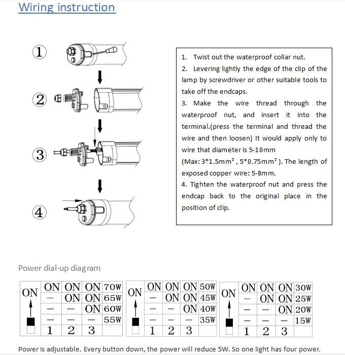 150W 1.5m Linear LED Tube Fixture Waterproof Outdoor Lighting Tri Proof LED Grow Light