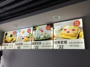 Indoor LED Advertising Panel Fast Food Menu Board for Restaurant (model 2800)