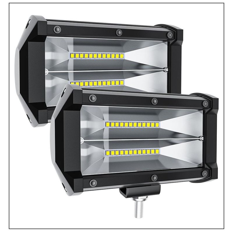 Dxz Floodlight Bar 5inch 24LED 72W 2 Row High Power Double Row 3030 Truck LED Work Light Bar for Car