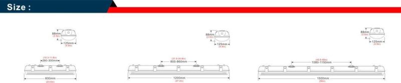 20W 40W 50W 60W 70W Emergency Lighting 60W 40W Tunnel LED Tri-Proof Light