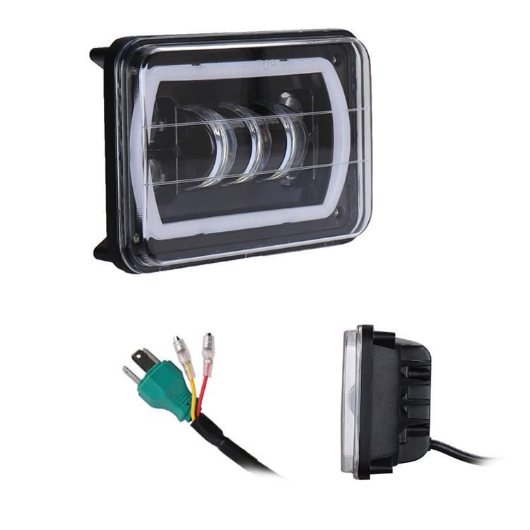 4X6 High Low Headlight Drive Light White Halo Amber DRL Turn Signal for off-Road Truck LED Headlight