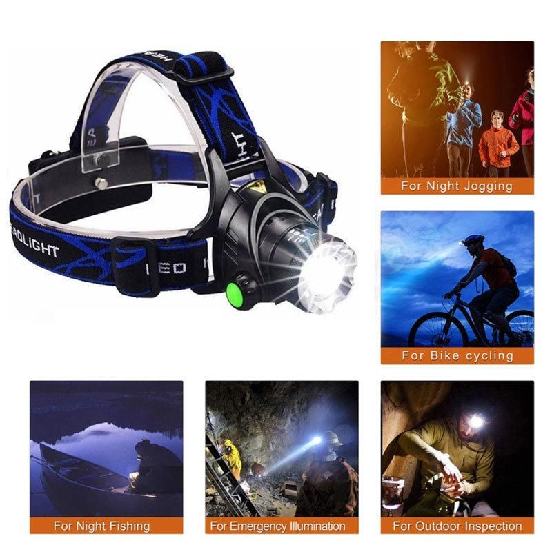 Newest LED Headlight T6/L2/V6 3 Modes Waterproof Zoomable Headlamp with Super Bright for Camping Fishing Hiking Bicycle