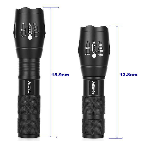 USA EU Hot CREE Xml T6 LED 1000lm Aluminum Waterproof Zoomable Torch 18650 Rechargeable Tactical 5 Model Zoom Flashlight