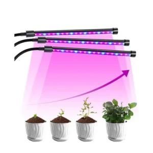 Indoor Garden Flower Vegetable Greenhouse Grow Light 10W Dual Head LED Plant Grow Light Desk Clip Lamp Dimmable Gooseneck Light