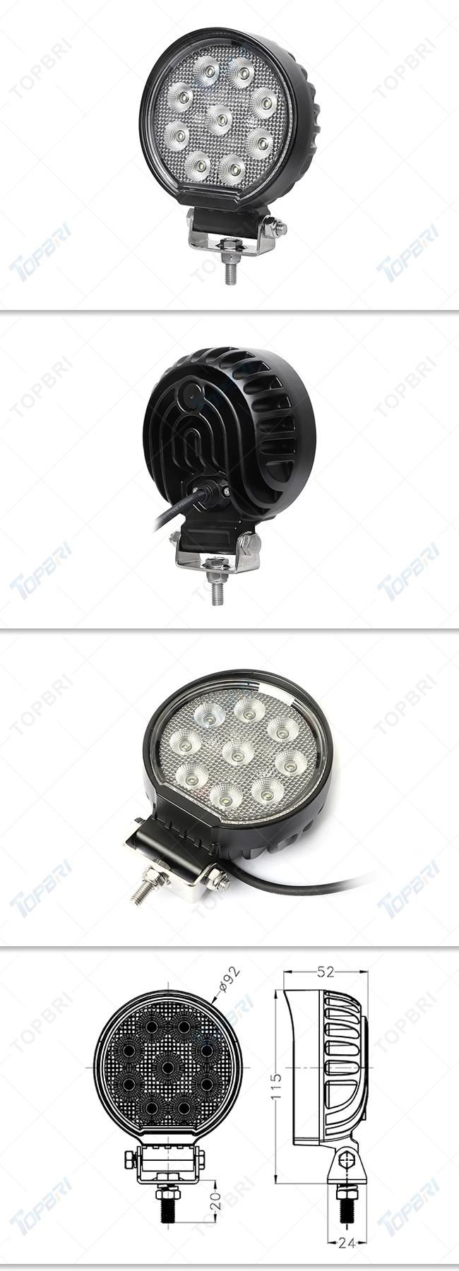 Auto Car Truck Motorcycle Light 27W Round LED Work Lamps