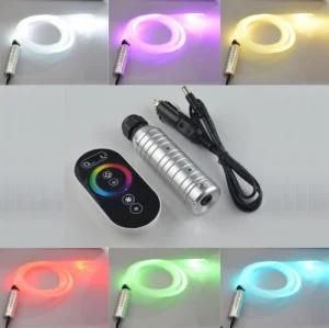 Car Use DC12V 6W RGB LED Plastic Fiber Optic Star Ceiling Kit Light 100PCS 0.75mm 2m +17key Remote