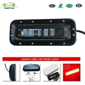 LED6412 12W 6inch Red LED Light Emergency Warning Lamp for Forklift, Heavy-Duty Machine