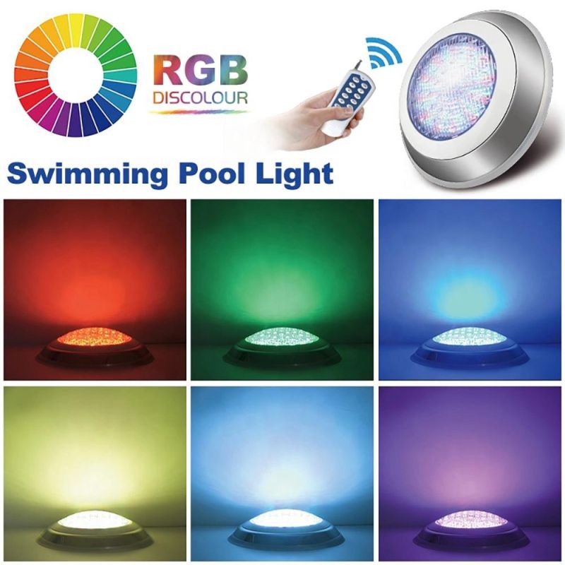 Swimming Pool Light 12W Wall-Mounted 12V AC IP68 Waterproof LED Underwater Pool Light RGB LED Swimming Pool Lighting Stainless Steel