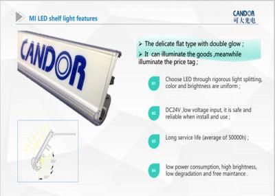 24V Energy Saving LED Shelf Clip Light in Aluminum and Acrylic Material