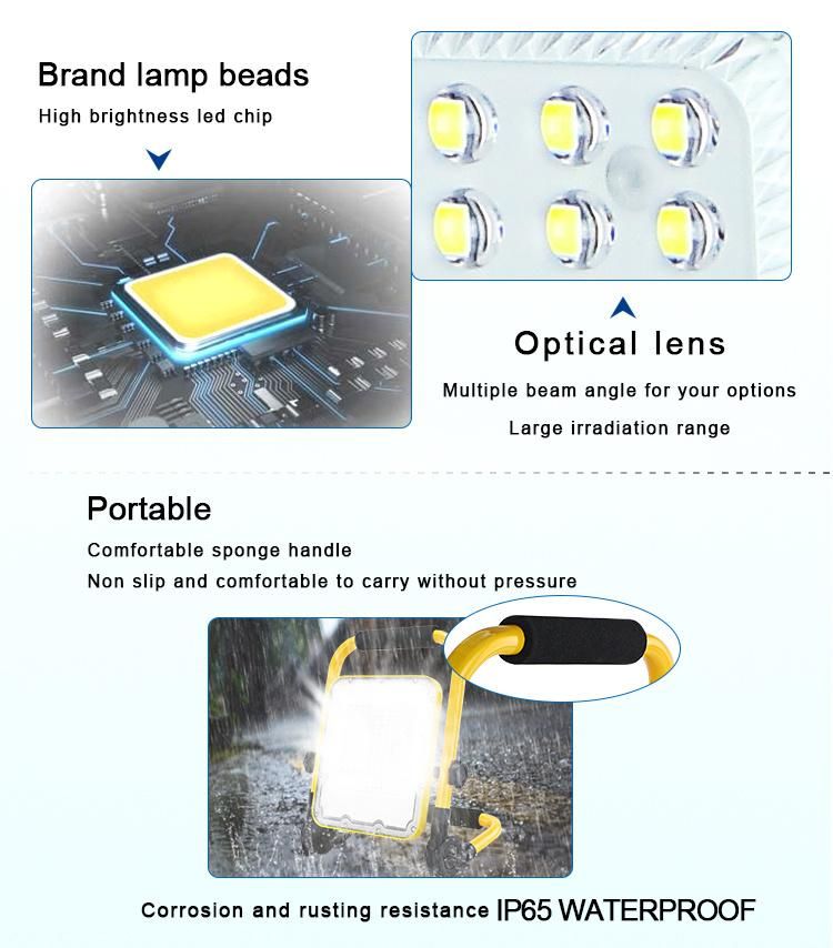 High Quality Rotating Folding USB PRO Super Brightness SMD Portable IP68 18W 20000 Lumen LED Work Light