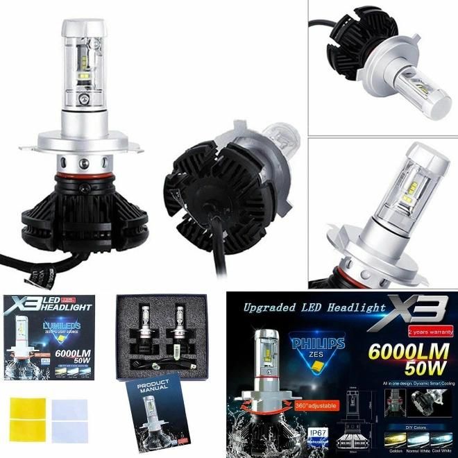 Luces LED H1 H3 H4 H7 H11 880 9005 X3 Series 50W High Power LED Headlight 6000lm Bombillos LED Bulb