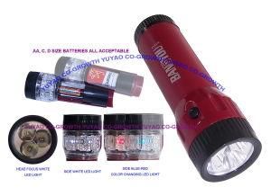 LED Flashlight With Color Changing Light (3518)