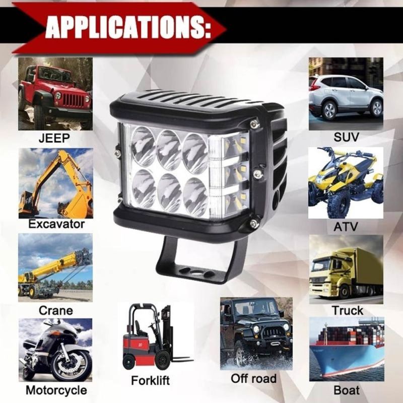 Strobe 4 Inch 60W 3 Side Shooter off Road LED Flash Work Lights