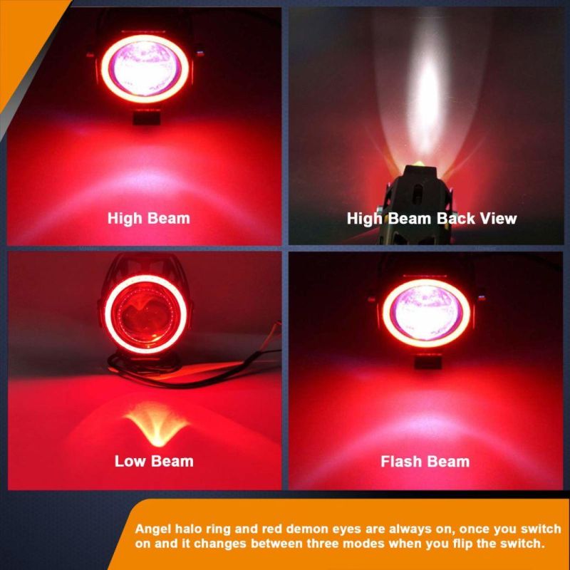 Factory Supply Motorcycle Lights Bulb Fog Headlight LED Driving Light Spotlight Driving Lights White Halo Ring Hi/Low Beam