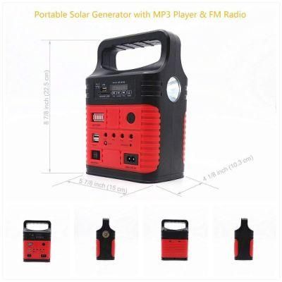 LED Solar Emergency Light 4 Colors Lantern Light with FM AC/Solar Input