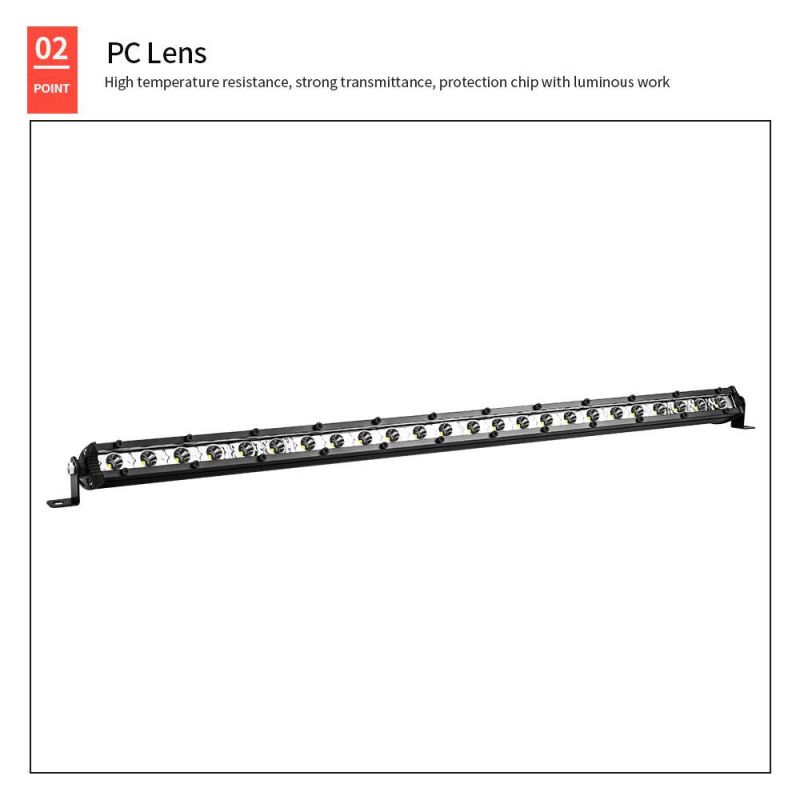 Dxz 26inch 24LED 72W Ultra-Thin Small Single Row LED Light Bar Car LED Work Light Auxiliary Lighting Spotlight Drivinglights