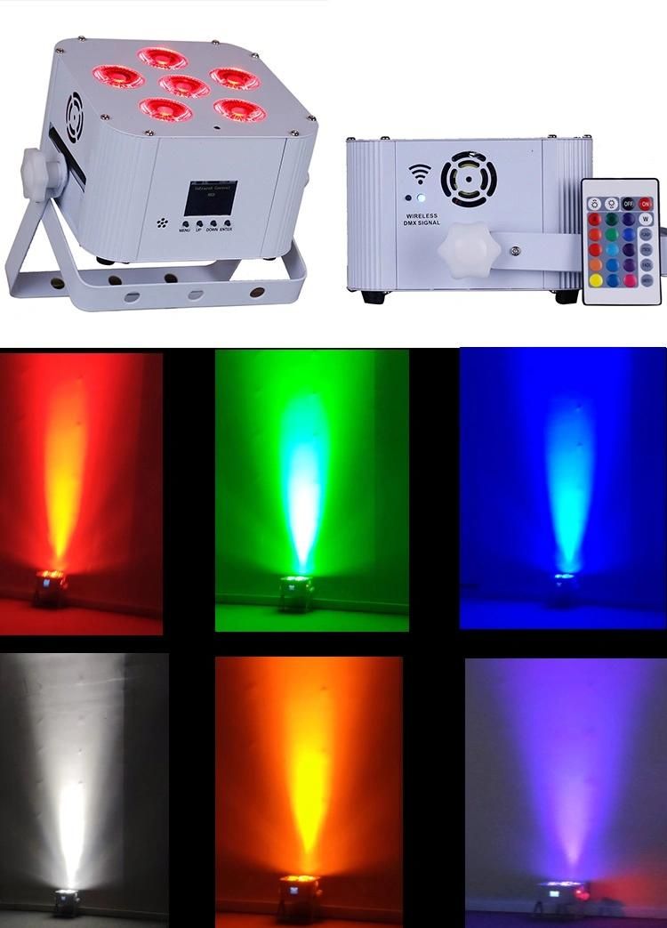Gbr-Bp661 6X18W LED Flat PAR Cans Wireless DMX Uplight Battery Powered