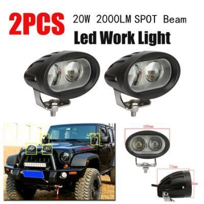 20W CREE Work Light Oval LED Forklift Light Motorcycle Car Light