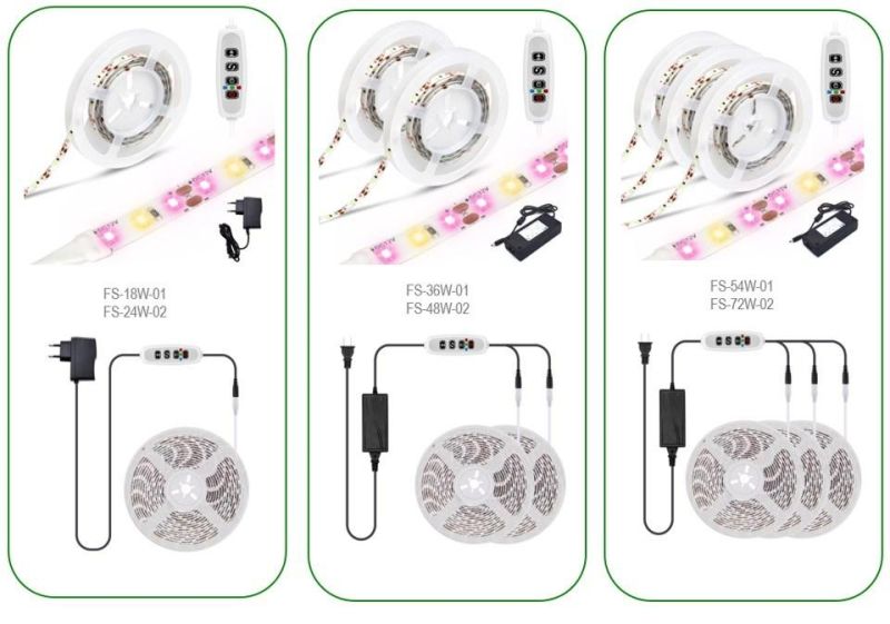 Stepless Dimmable Autocycle Timer Various Customized Spectrum 2m/4m/6m LED Strips LED Grow Light