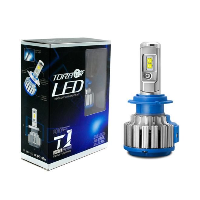 T1 H4 Turbo LED Headlight Kit 72W 8000lm H1 H3 H7 H8 H9 H11 Hb3 Hb4 Fun LED Bulb Light Fog Light 2020 Turbo Super Bright Car Headlight