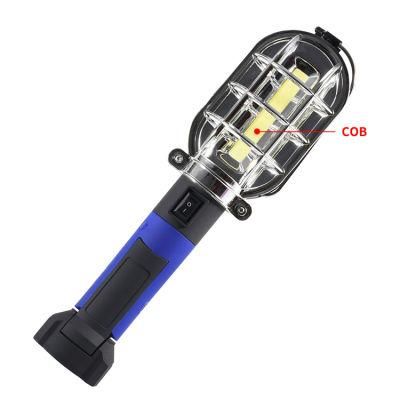Portable Multi-Function COB Dry Battery Powered LED Work Light with Strong Magnetic Base
