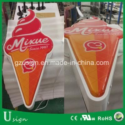 Custom Retail Store Front Outdoor Ice Cream Store Lightbox Sign