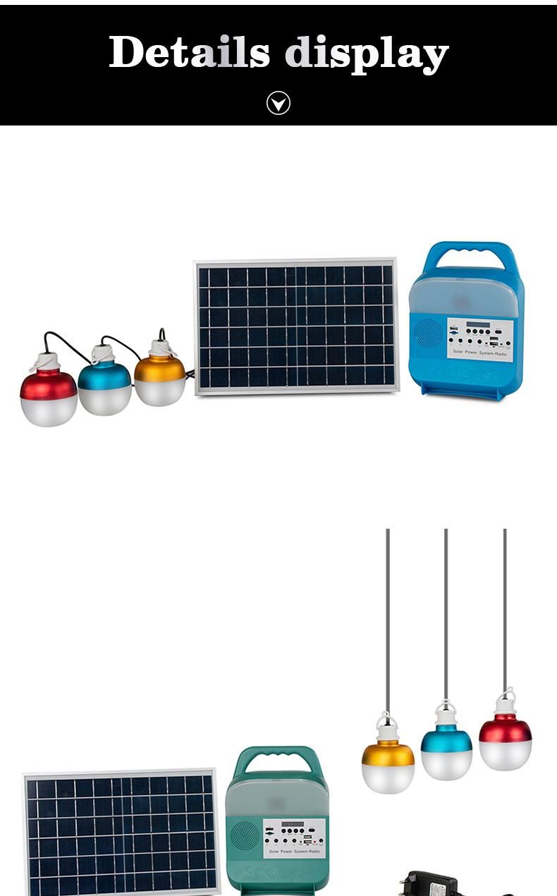 Solar Emergency LED Lighting Solar Power System of Lighting Radio FM Bluetooth Solar Light Solar Radio