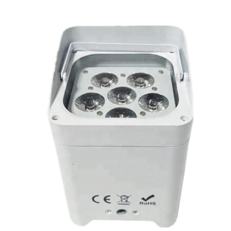6PCS 18W RGBW 6in1 Wireless Battery LED PAR Light