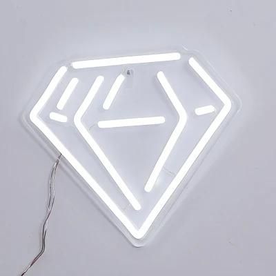 Factory Custom Diamond Decorative Wedding Acrylic Backing Flexible LED Neon Sign