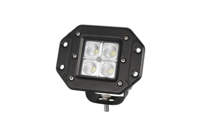 Waterproof IP68 Spot/Flood 16W 4.8′ Flush CREE LED Work Light for Offroad Jeep SUV Boat