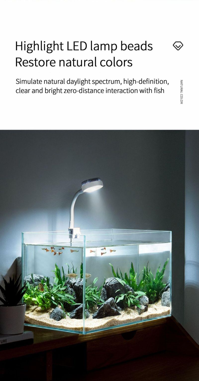 Yee LED Aquarium Light Goldfish Bowl Lamp White Soft Light