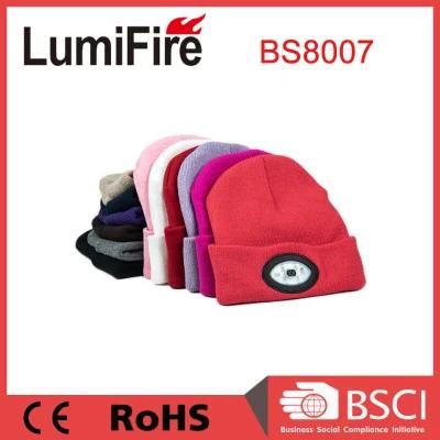 Rechargeble LED Acrylic Mining Runing Headlight Beanie Hat