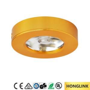 3W Aluminum Round Warm White COB Dimmable LED Puck Light