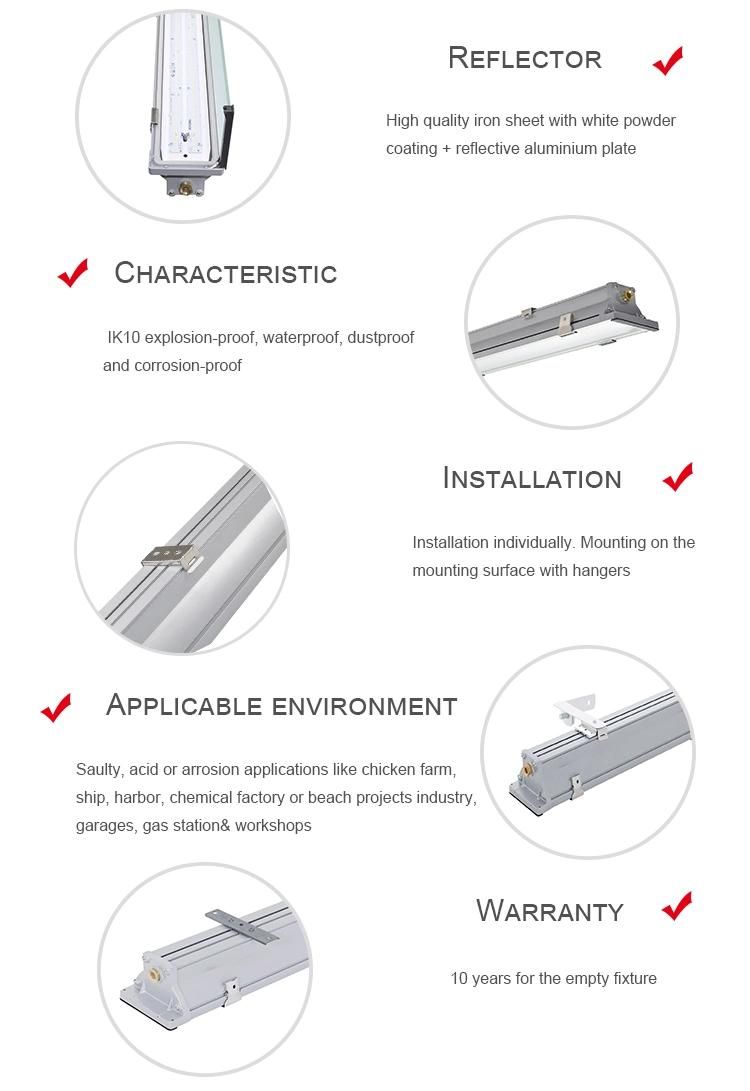 Aluminum Outdoor Waterproof Tri-Proof IP65 Lighting Fixture
