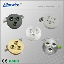 3W LED Puck Light DC12V/24V or Constant Current 350mA Dimmable Cabinet Lights