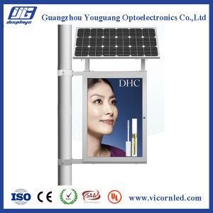 Double sides Solar Middle Lamp Post LED Light Box