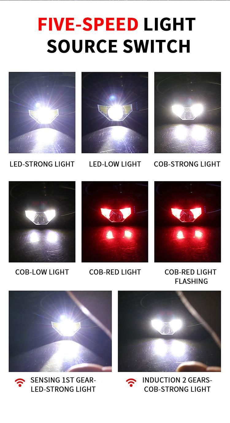 Hot Sell Car LED Hunting Headlight Flashlight Camping Portable Mini 18650 T6 12 Rechargeable USB LED Headlamp
