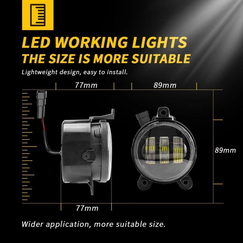 Dxz 4 Inch LED Fog Light for Jeep Wrangler Jk off Road Fog Light Replacement Kit Projector Front Bumper Lamps Turn Signal