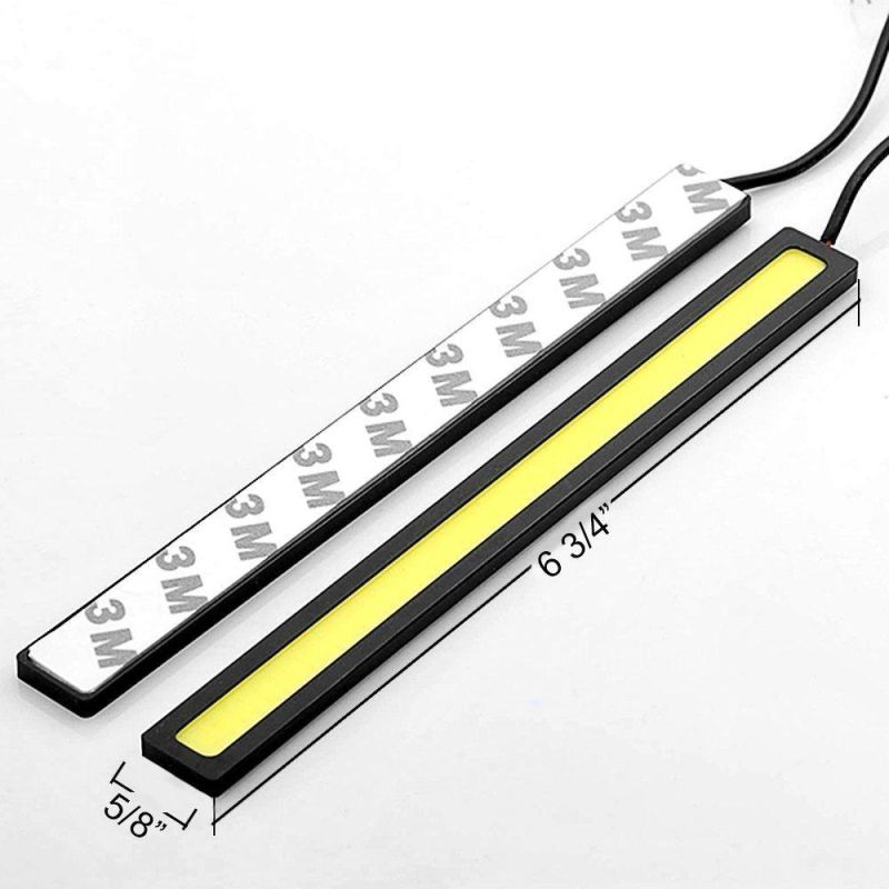 Red Blue White Yellow Color 2 PCS Set Waterproof Aluminum High Power 6W 6000k Xenon Slim COB LED Lamp DRL Daylight Driving Daytime Running Light