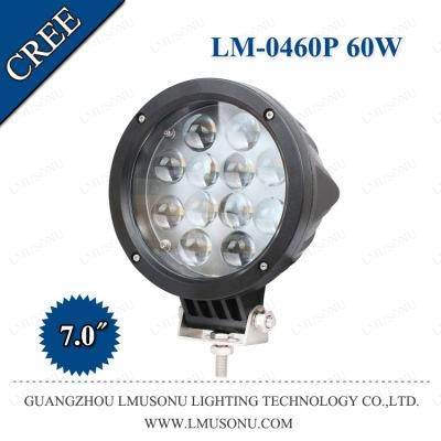 Auto Lighting 12V 7.0&quot; 60W Slim LED Work Light 12 LEDs for ATV/Heavy-Duty Vehicles