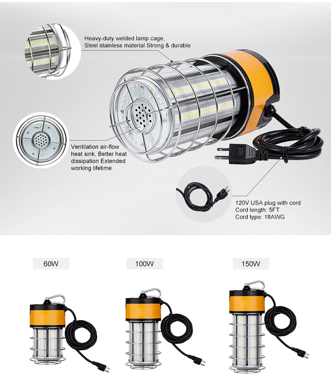 ETL LED Construction String Lights New Product LED Work Light Linkable Cage Light String Use in Outdoor 60W 100W 150W