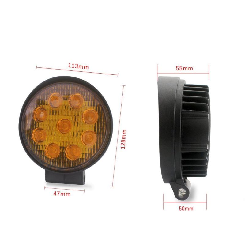 Offroad IP67 Bridgelux 6.5 Inch Round 27W LED Work Lights